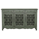 Naomi - 3 Drawer Scrollwork Accent Cabinet - Green