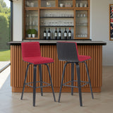 Vienna - Modern Swivel Bar Height Stool - Black Brushed Wood Frame