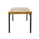 Acacia Wood Patio Dining Table, 69"L Rectangle Outdoor Table - Teak / Black