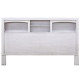 Transitional Bed With Smooth Gliding Drawers, Built In Lights, Open Headboard Shelves