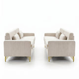 2 Pieces Sofa Sofa Set With Removable Cushions For Home Apartment