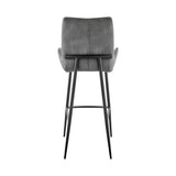 Panama - Fabric 30" Bar Height Bar Stool (Set of 2) - Charcoal / Black