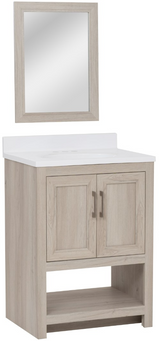 Linon Barkley Sandstone 25" Vanity with Mirror