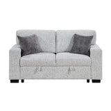 Prato - Loveseat With Storage And USB - Gray