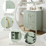 Retro Bathroom Vanity With Sink, Soft Closing Cabinet & Drawers