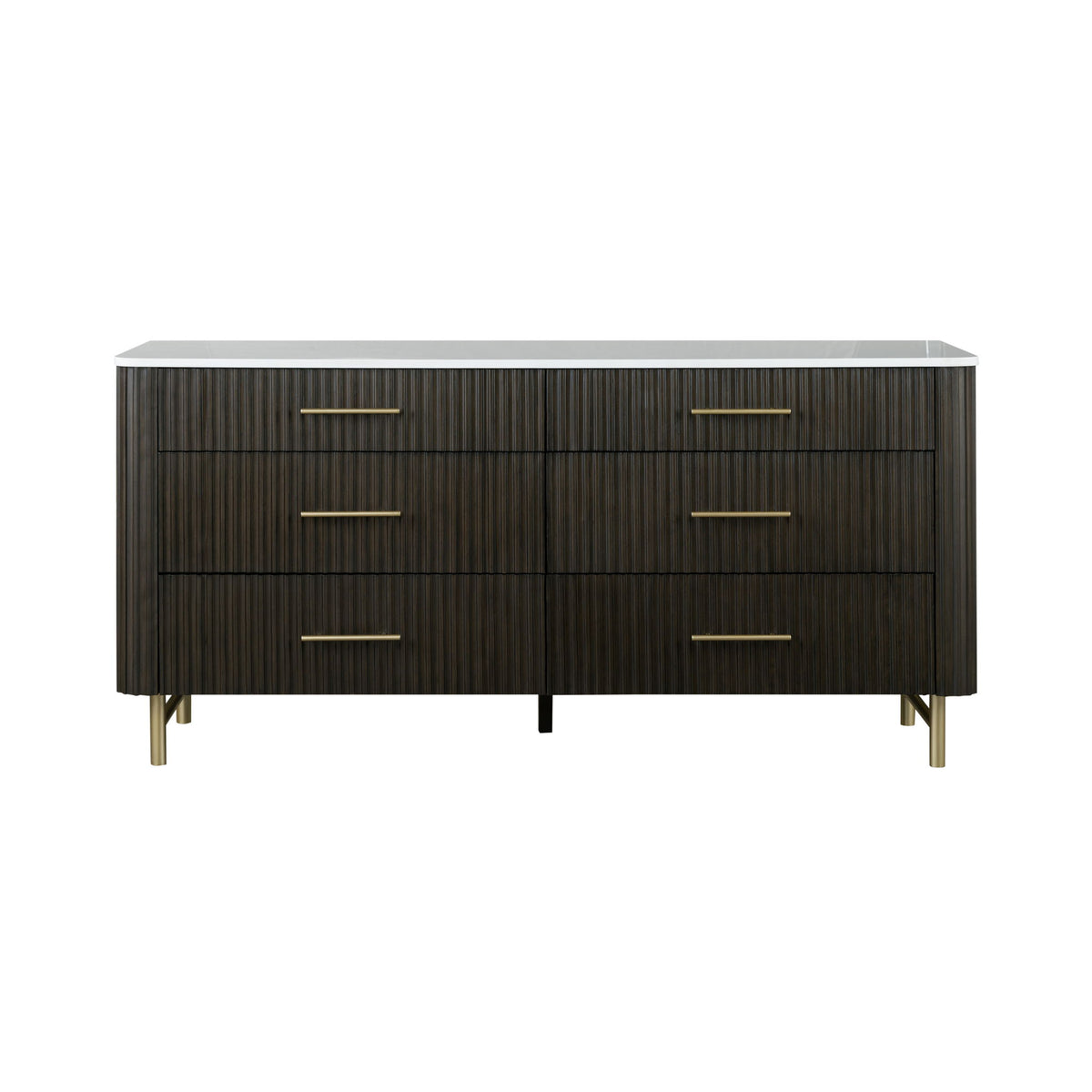 Clayten - Dresser - Espresso / White Marble
