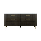 Clayten - Dresser - Espresso / White Marble