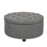 Tufted Storage Ottoman With Upholstery