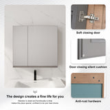 29.63" Wall Mounted Cabinet With Adjustable Shelves Storage Cabinet For Bathroom - Imitative Oak
