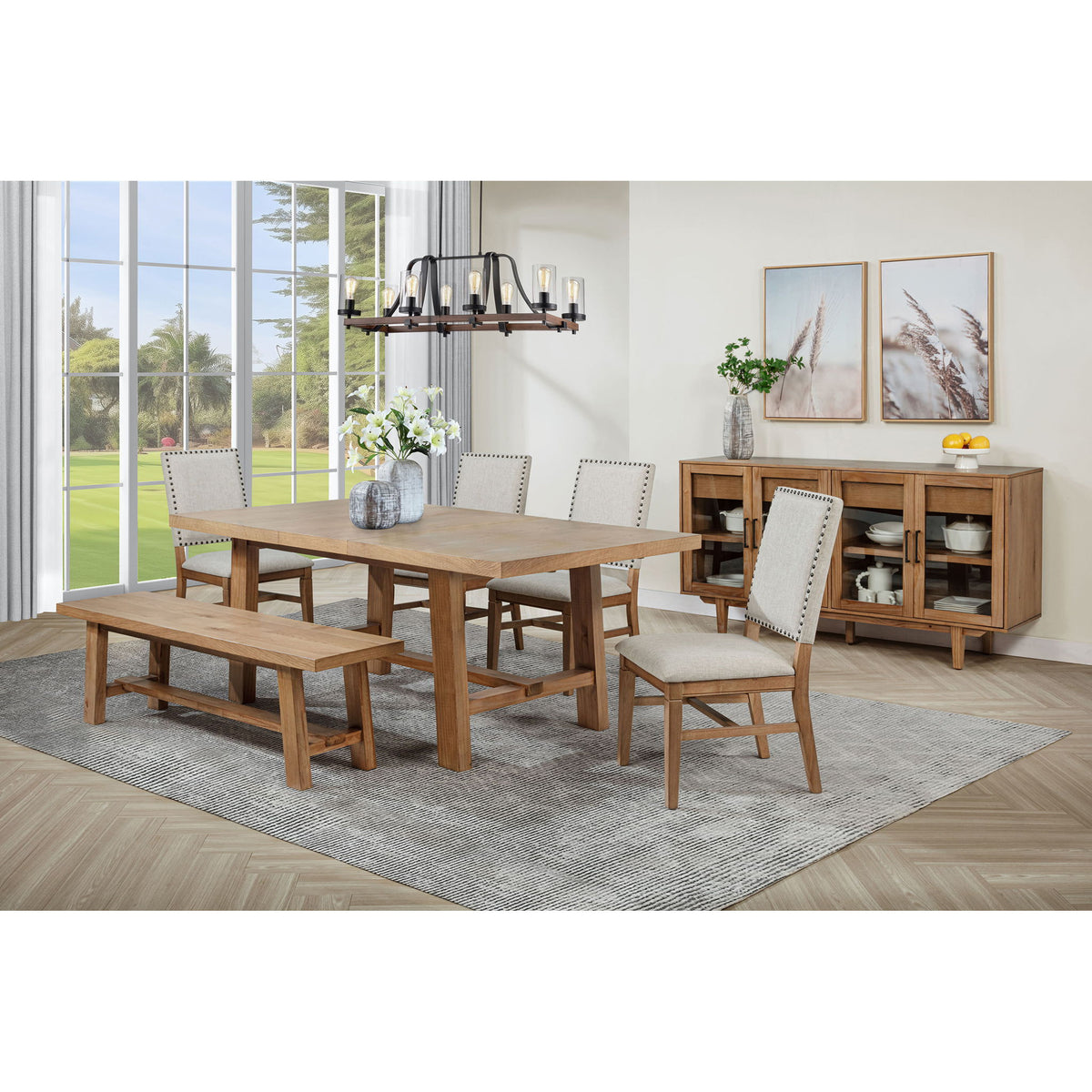 Backless Dining Bench - Natural