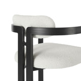 Jazmin - 5-Piece Outdoor Round Sintered Stone Dining Set - White / Black