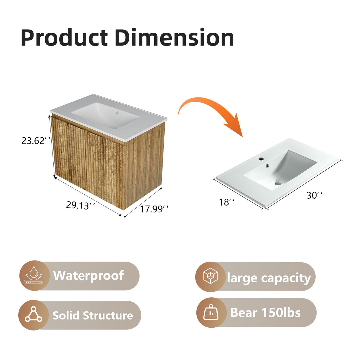 Folding Wall Cabinet With Creamic Sink