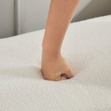 Upholstered End Of Bed Bench With Arms, 2 Bolsters For Bedroom - Ivory