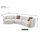 Curved Sectional Sofa, L - Shape Modular Chaise
