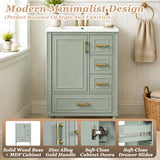 Modern Bathroom Vanity With Sink, Soft Close Doors, 3 Drawers
