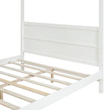 Canopy Platform Bed With Headboard And Footboard, Slat Support Leg