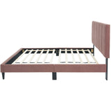 Bed With Channel Tufted Adjustable Headboard