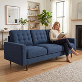 3 Seat Sofa Couch With Tufted Back Upholstered Couch For Living Room