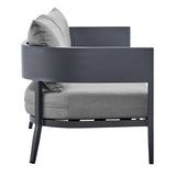 Menorca - 4 Piece Outdoor Dark Gray Aluminum & Fabric Outdoor Conversation Set