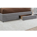 Contemporary Upholstered Bed With Storage Drawers