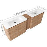 Soft Close Door Freestanding Bathroom Vanity With Sink, 1 Small Storage Cabinet