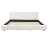 Upholstered Platform Bed Frame With Thick Headboard
