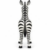 Standing Zebra Garden Statue, Animal Sculpture With 2 Ground Stakes For Outdoor Decor - Black White