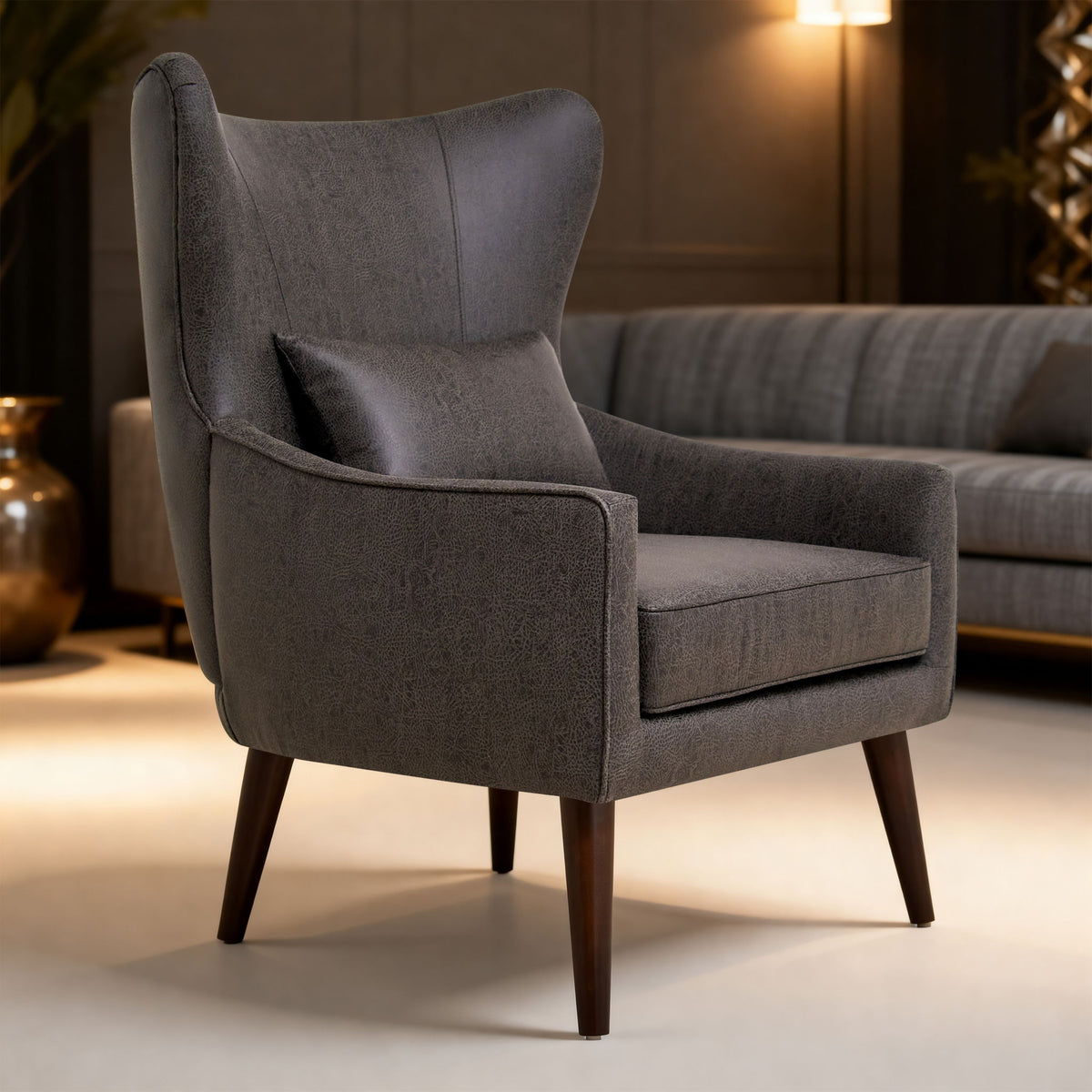 Leisure Chair With Curved Backrest