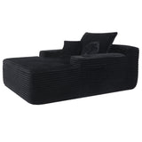 Convertible Chaise Lounge Chair & Wide Armrest & Throw Pillows - Black