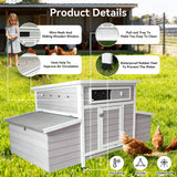 Large Chicken Coop Outdoor Hen House With Dual Nesting Boxes