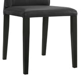 Velena - Full Back Top Grain Leather Upholstered Wood Dining Chairs (Set of 2) - Black