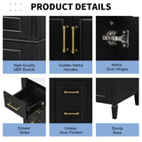 Bathroom Vanity With Sink, 4 Drawers, 2 Doors