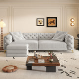 3 In 1 Convertible Sleeper, Deep Seat Pull Out Sofa Bed, Button Tufted