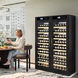 Wine Cooler With Dual Zone Temperature Control, Vacuum Insulated Door - Black