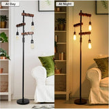 Dimmable Industrial 3-Light Tree Floor Lamp