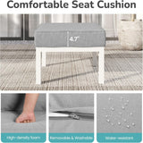 Patio Ottomans With Cushions, All-Weather Footrests (Set of 2)
