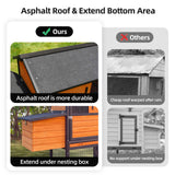 Chicken Coop, Large Outdoor Hen House With Run And Nesting Box Poultry Cage