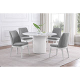 Quincy - Round Dining Table - White Marble