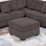 Upholstered L - Shaped 4 Piece Sectional Set With USB, Cocktail Ottoman