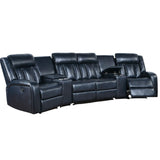 Reclining Sectional Sofa Set With Console Cup Holders USB Ports And Track Arms