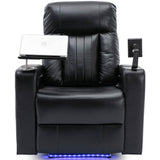 Premium Power Recliner & Storage Arms, Cupholders, Swivel Tray Table And Cell Phone Stand - Black