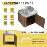 Wall Mounted Bathroom Vanity With Art Sink & 1 Soft Close Door