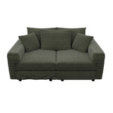 Convertible Deep Seat Sofa With Soft Pillows And Ottomans
