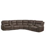 Gaia - 7 Piece P2 Power Sectional - Brown