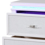 Opium - 2 Drawer Nightstand With LED Lights - White