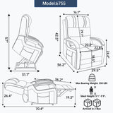 Power Lift Recliner Chair Dual Motor Infinite Position With Heat Massage And Heavy Duty Motion Mechanism - Brown