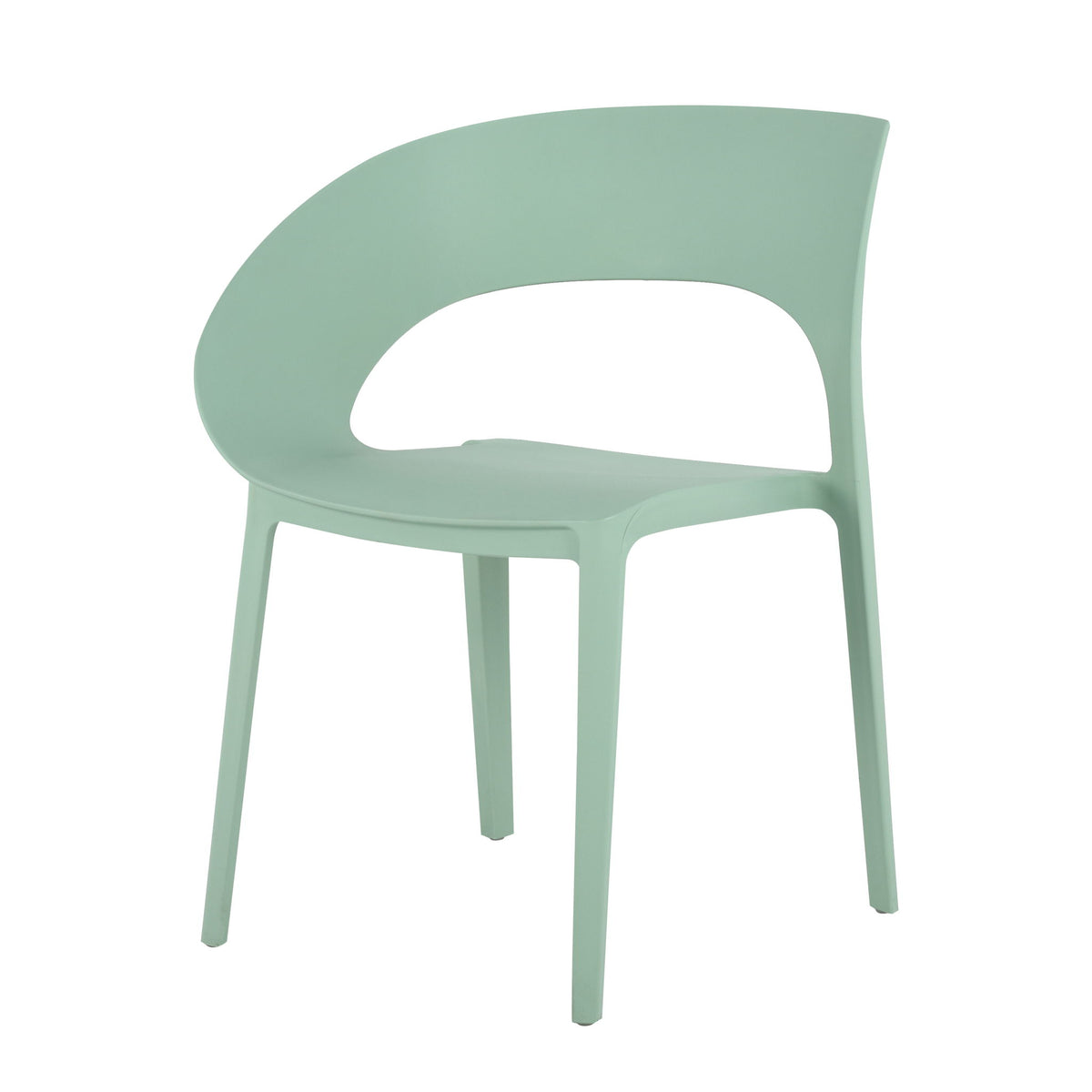4 Piece Set Of Color Block Designed Single Chairs & Folding Square Table - Haze Green / Khaki / White