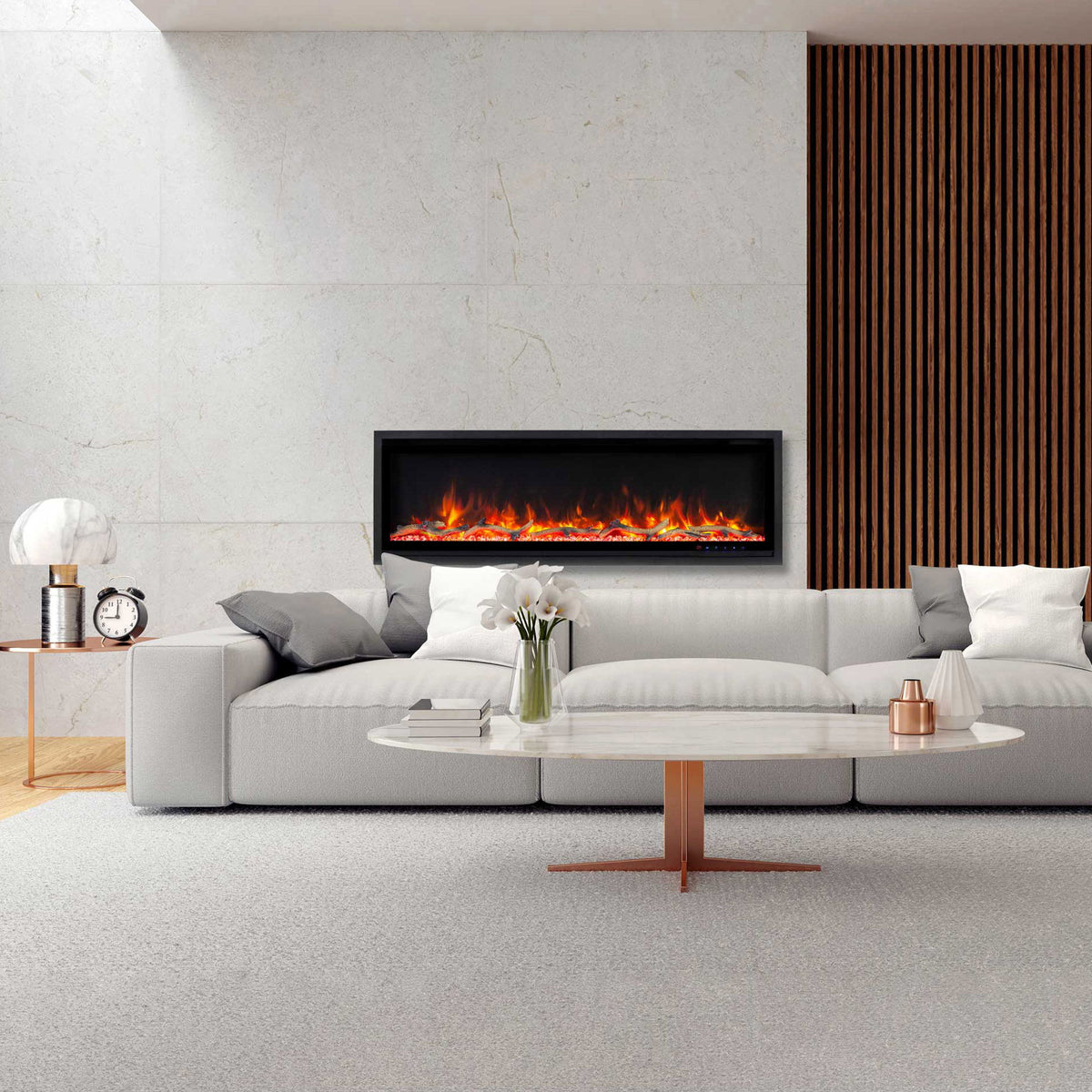 Electric Fireplace With Frame