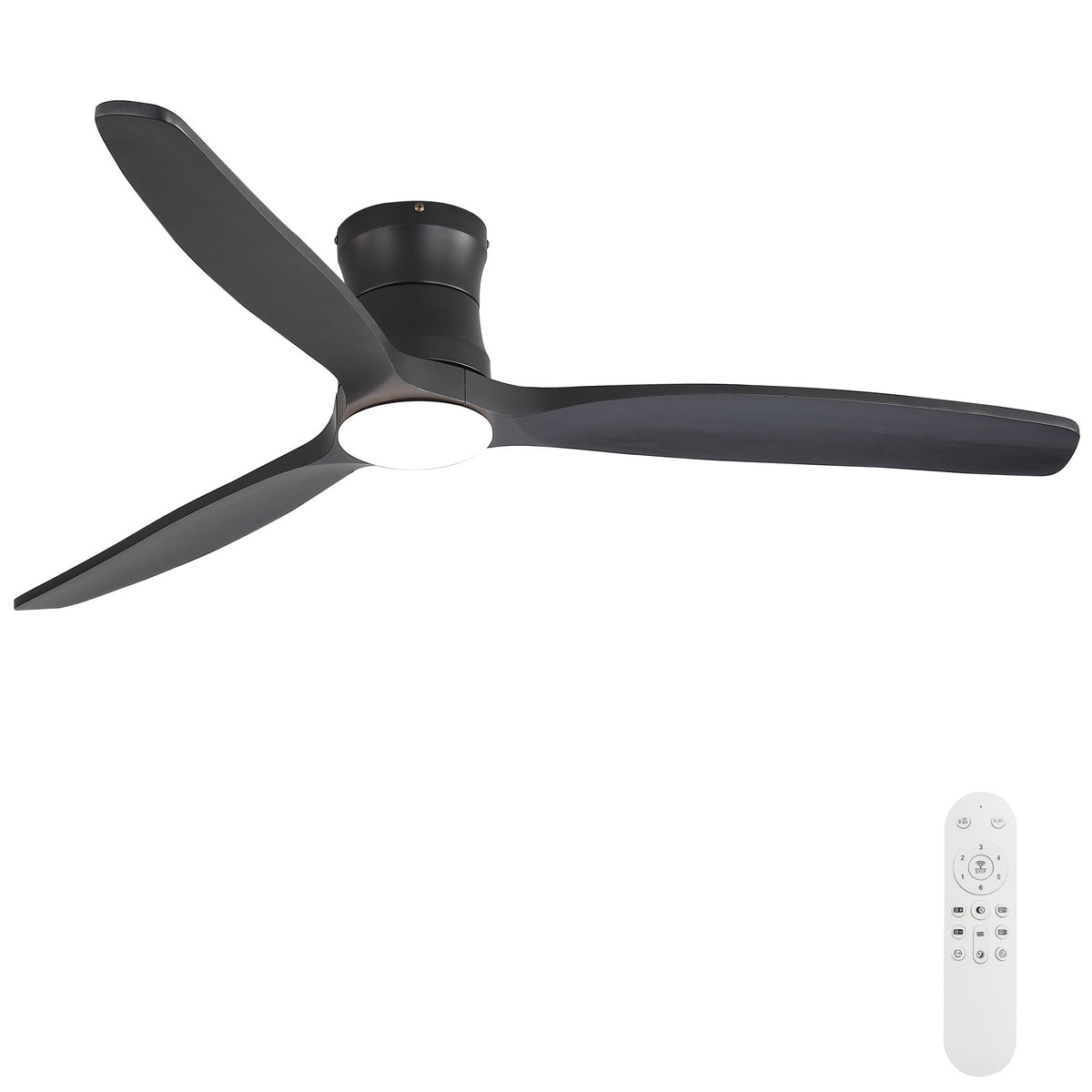 52" Ceiling Fan With Light, Dimmable DC Reversible Motor, 3 Blades