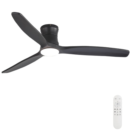 52" Ceiling Fan With Light, Dimmable DC Reversible Motor, 3 Blades